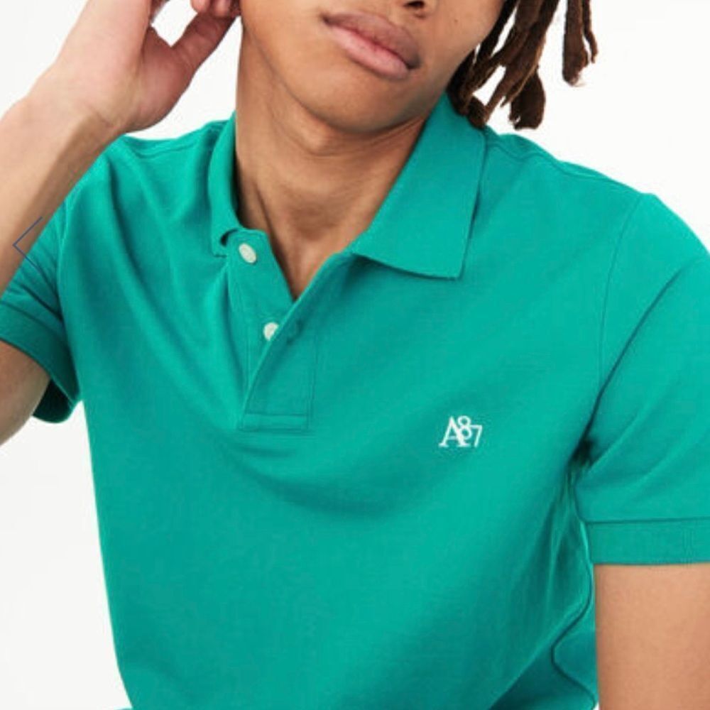 NWT Aeropostale Men Green Pique Knit Polo T Shirt - Picture 2 of 5